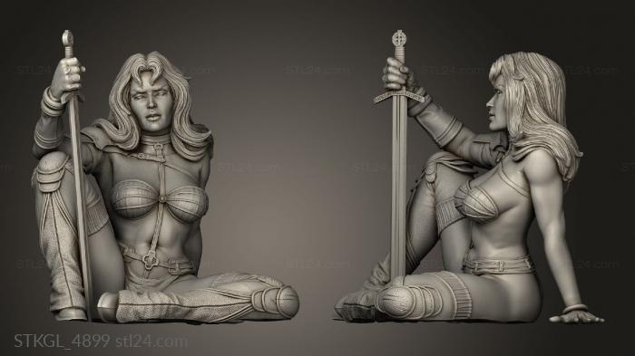 Figurines of girls (taarna heavy metal, STKGL_4899) 3D models for cnc