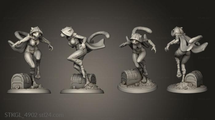 Figurines of girls (Tabaxi Hero Tier Catgirl, STKGL_4902) 3D models for cnc