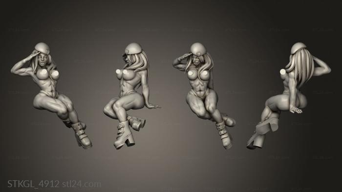 Figurines of girls (tank pinups nsfw babe, STKGL_4912) 3D models for cnc