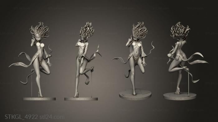 Figurines of girls (Tatsumaki Tornado hair, STKGL_4922) 3D models for cnc
