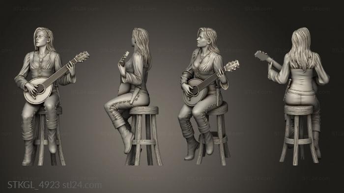Figurines of girls (Tavern Characters Bard, STKGL_4923) 3D models for cnc