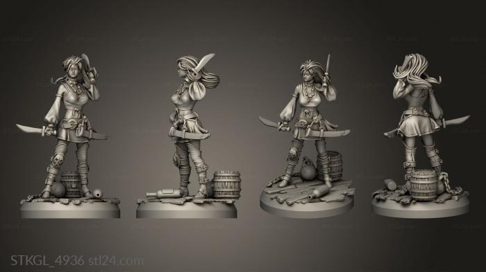 Figurines of girls (The Carcarodonic Pirate Lords Crewmembers Female, STKGL_4936) 3D models for cnc