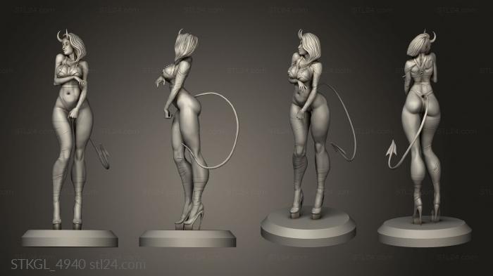 Figurines of girls (The Devil, STKGL_4940) 3D models for cnc