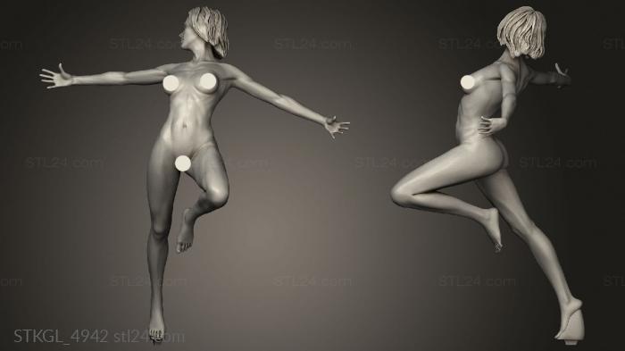 Figurines of girls (The double gunner Lea anatomy study naked, STKGL_4942) 3D models for cnc