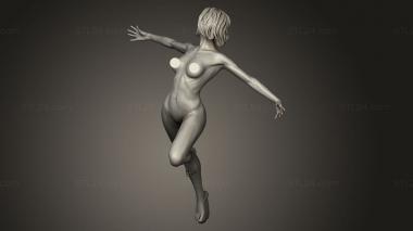 Figurines of girls (The double gunner Lea anatomy study naked, STKGL_4942) 3D models for cnc