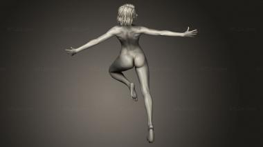 Figurines of girls (The double gunner Lea anatomy study naked, STKGL_4942) 3D models for cnc