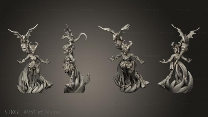 Figurines of girls (The Lost Cave Throwback Dragon Sorceress, STKGL_4951) 3D models for cnc