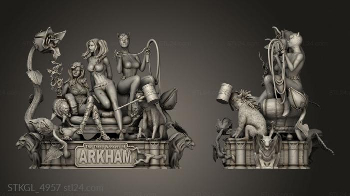 Figurines of girls (The Three Wonders Arkham, STKGL_4957) 3D models for cnc
