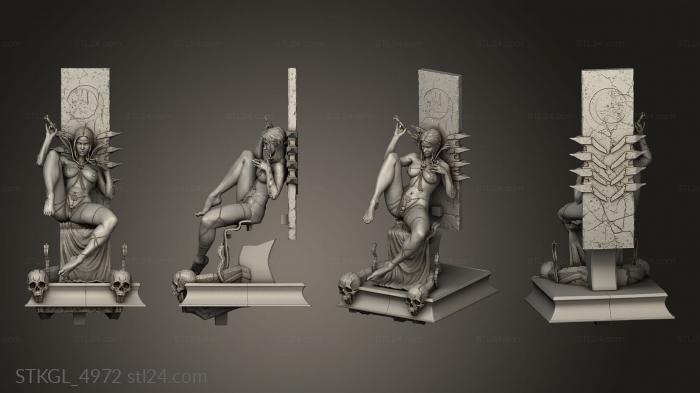 Figurines of girls (Throne Lady Statue, STKGL_4972) 3D models for cnc