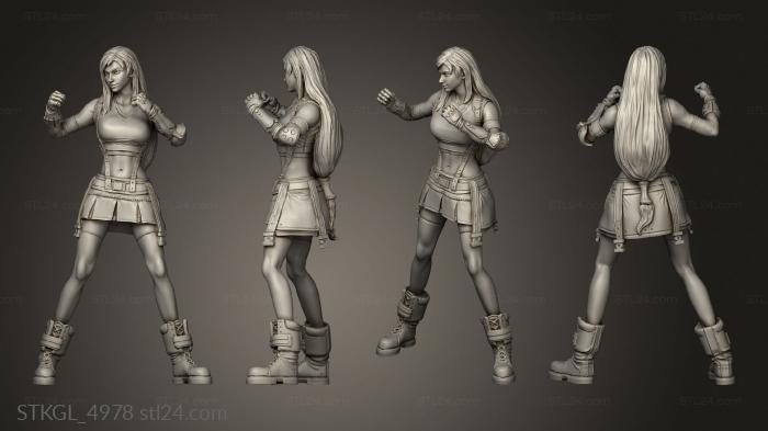 Figurines of girls (Tifa Combat Stance base, STKGL_4978) 3D models for cnc
