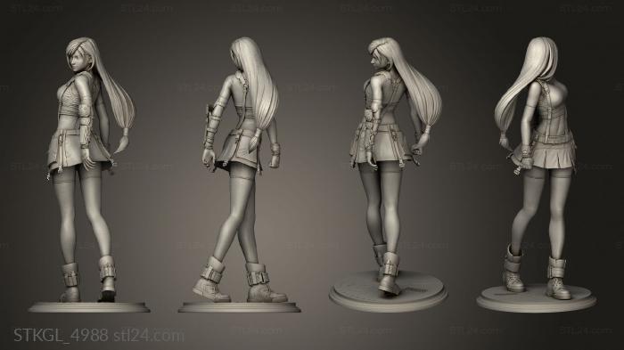 Figurines of girls (Tifa Lockhart statue, STKGL_4988) 3D models for cnc