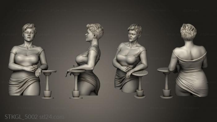 Figurines of girls (Stefania Ferrario dress hair short, STKGL_5002) 3D models for cnc