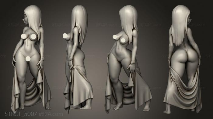 Figurines of girls (Yellow Sorceress NSFW naked veil, STKGL_5007) 3D models for cnc