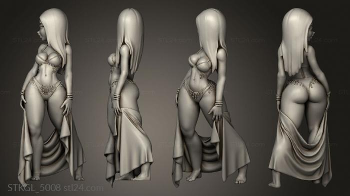 Figurines of girls (Yellow Sorceress NSFW veil, STKGL_5008) 3D models for cnc