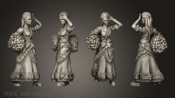 Figurines of girls (Townsfolk Town Girl, STKGL_5015) 3D models for cnc