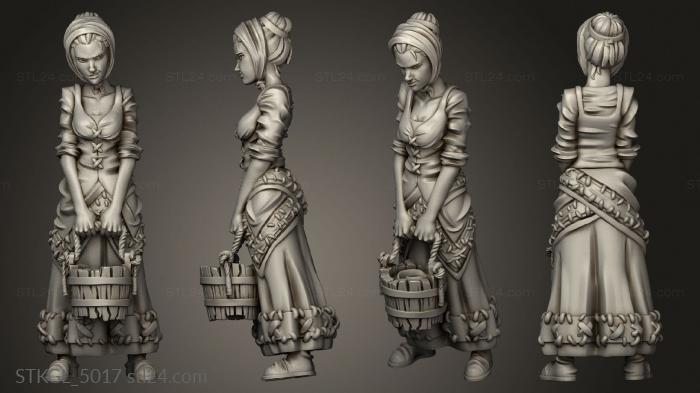 Figurines of girls (Townsfolk Town Girl, STKGL_5017) 3D models for cnc
