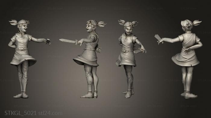 Figurines of girls (town folks townsfolk, STKGL_5021) 3D models for cnc