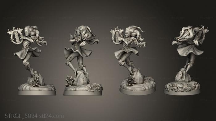 Figurines of girls (Triton Bard, STKGL_5034) 3D models for cnc