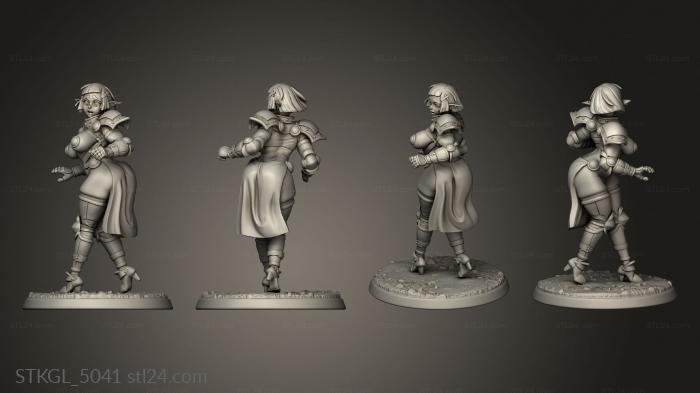 Figurines of girls (Twin goddess miniatures Tavern Pointor Elf Riz, STKGL_5041) 3D models for cnc