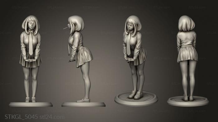 Figurines of girls (Uraraka School Dress, STKGL_5045) 3D models for cnc