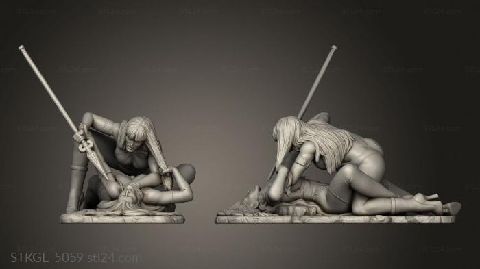 Figurines of girls (Vampirella Vs Lady Death Vamp, STKGL_5059) 3D models for cnc