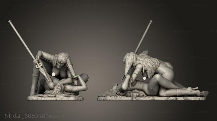Figurines of girls (Vampirella Vs Lady Death Vamp NAKED, STKGL_5060) 3D models for cnc
