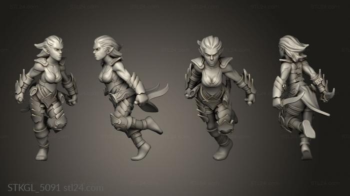 Figurines of girls (Vengeful Drow Assassin, STKGL_5091) 3D models for cnc