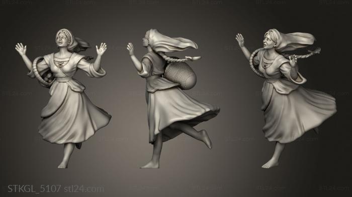 Figurines of girls (Village Villager Panicked Woman, STKGL_5107) 3D models for cnc