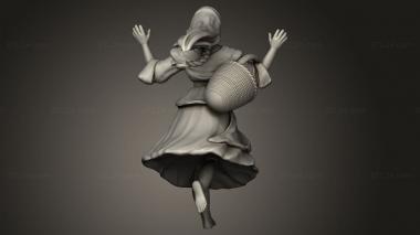 Figurines of girls (Village Villager Panicked Woman, STKGL_5107) 3D models for cnc