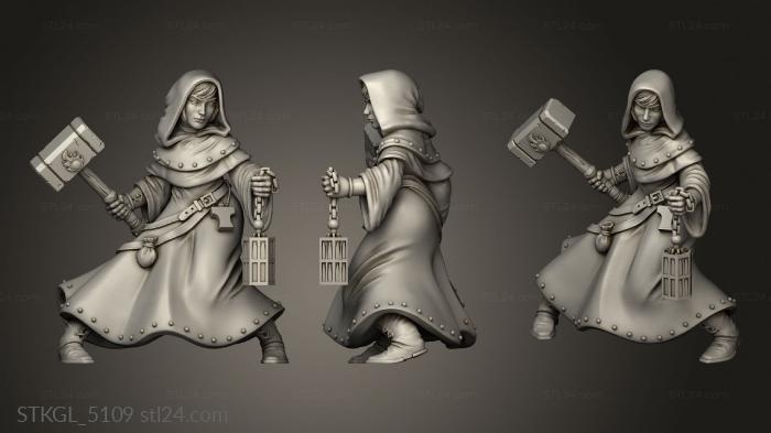 Figurines of girls (Village woman Battle Nun from to change, STKGL_5109) 3D models for cnc