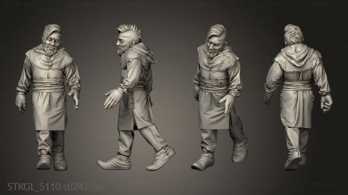 Figurines of girls (Villagers Mens peasant, STKGL_5110) 3D models for cnc