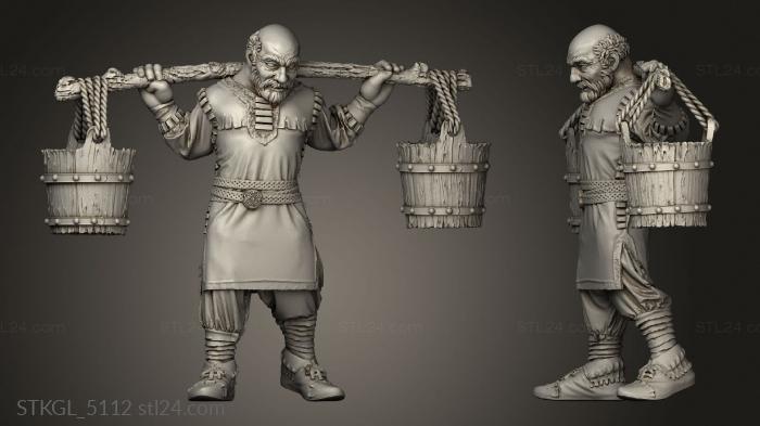Figurines of girls (Villagers Mens water carrier, STKGL_5112) 3D models for cnc