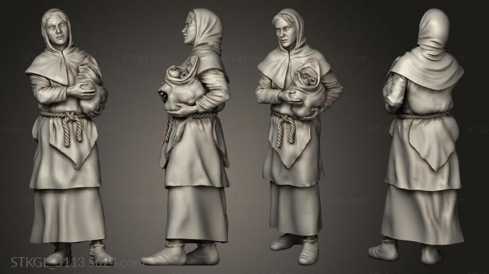 Figurines of girls (Villagers Standing Villager, STKGL_5113) 3D models for cnc