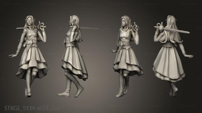 Figurines of girls (vishny Changeling Bard, STKGL_5114) 3D models for cnc