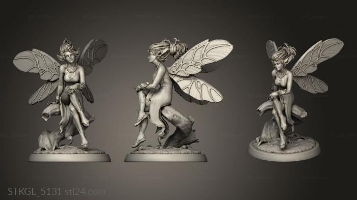 Figurines of girls (White Werewolf Tavern Magic Forest Pixie, STKGL_5131) 3D models for cnc