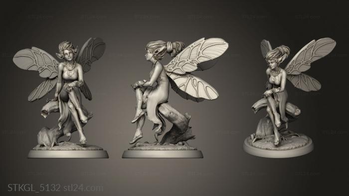 Figurines of girls (White Werewolf Tavern Magic Forest Pixie, STKGL_5132) 3D models for cnc