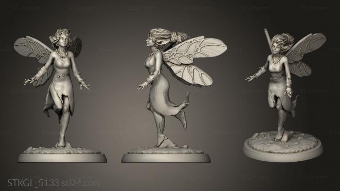 Figurines of girls (White Werewolf Tavern Magic Forest Pixie, STKGL_5133) 3D models for cnc