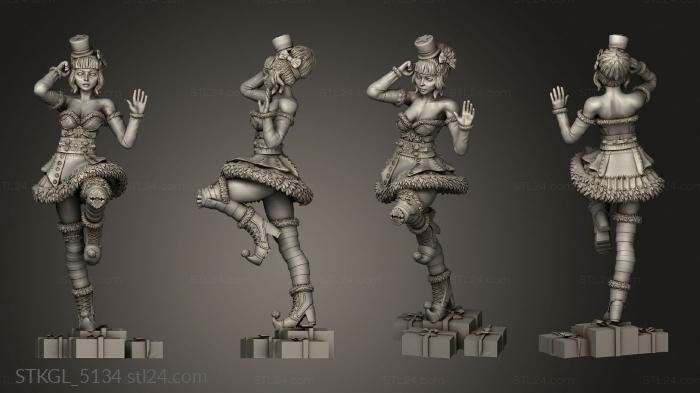 Figurines of girls (Wild Winter Holidays Mrs Claus Greeting, STKGL_5134) 3D models for cnc