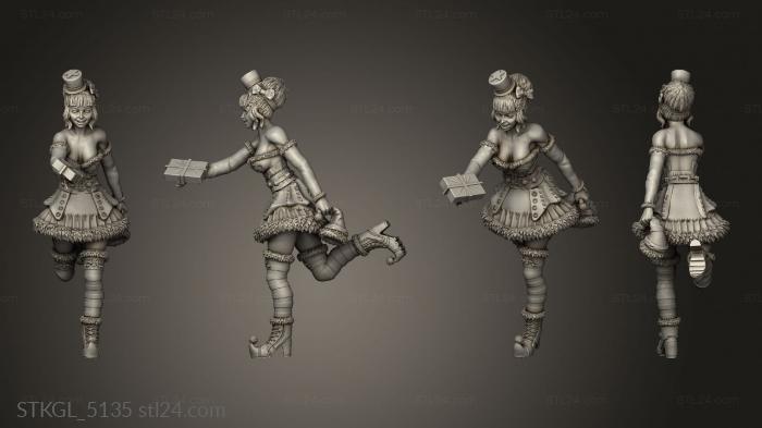 Figurines of girls (Wild Winter Holidays Mrs Claus Present, STKGL_5135) 3D models for cnc