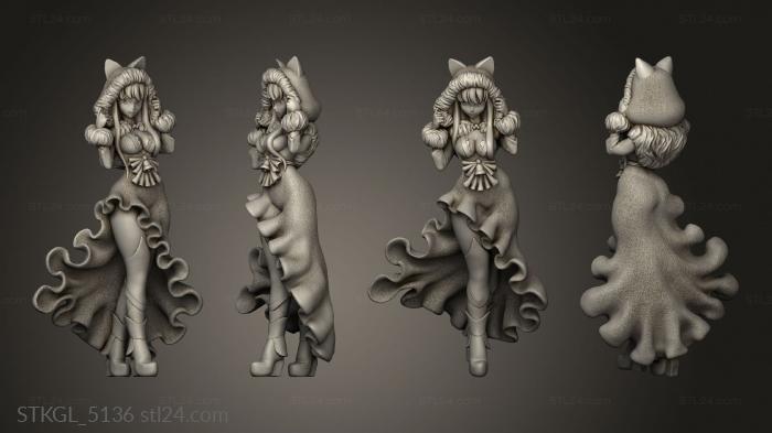 Figurines of girls (Wild Winter Holidaysrth Pole Princess, STKGL_5136) 3D models for cnc
