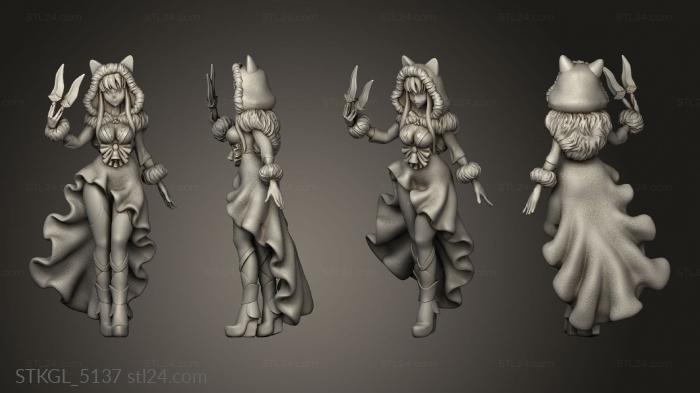 Figurines of girls (Wild Winter Holidaysrth Pole Princess Dagger, STKGL_5137) 3D models for cnc