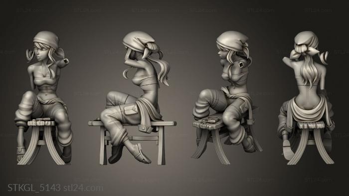 Figurines of girls (Winry Rockbell, STKGL_5143) 3D models for cnc