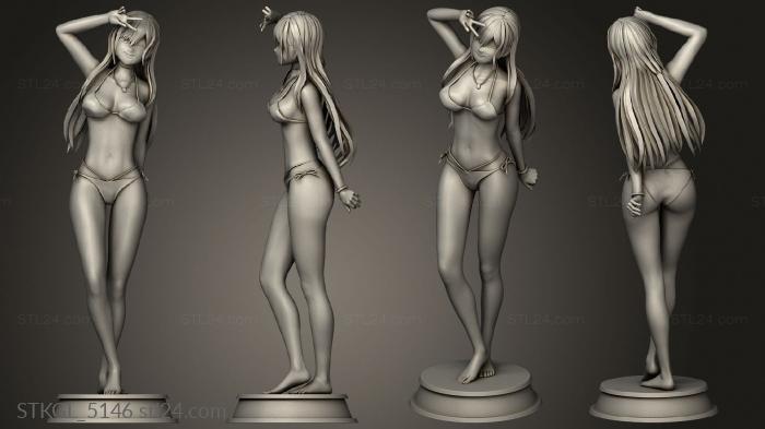 Figurines of girls (Wisp Graxx and Kitagawa Marin Dress Darling, STKGL_5146) 3D models for cnc