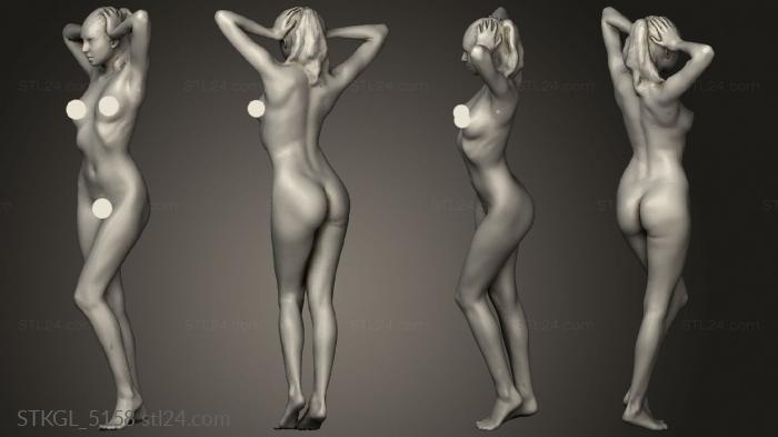 Figurines of girls (Woman Standing Naked, STKGL_5158) 3D models for cnc