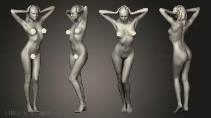 Figurines of girls (Woman Standing Naked, STKGL_5159) 3D models for cnc