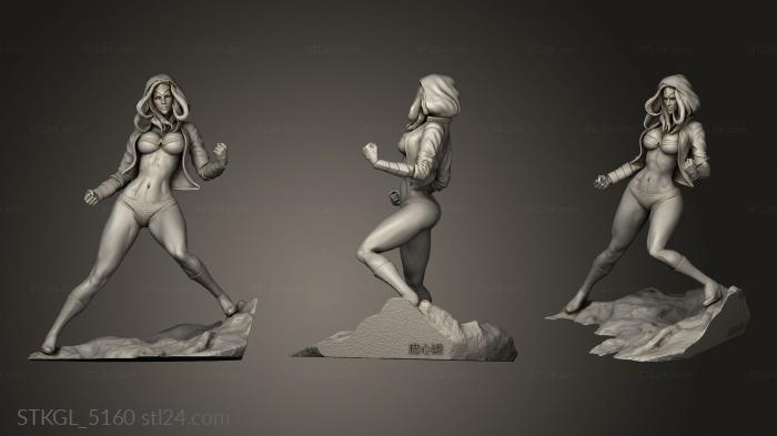 Figurines of girls (Wonder Woman, STKGL_5160) 3D models for cnc