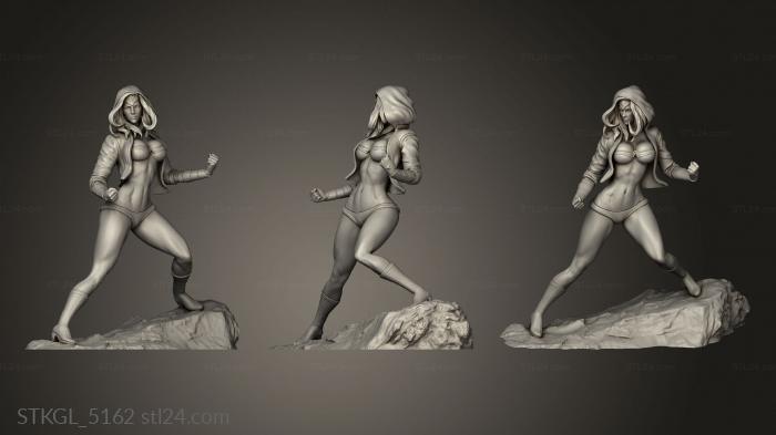 Figurines of girls (Wonder Woman DC, STKGL_5162) 3D models for cnc