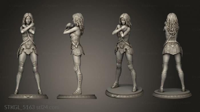 Figurines of girls (Wonder Woman format, STKGL_5163) 3D models for cnc