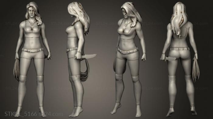 Figurines of girls (Wonder Woman Under Undersuit, STKGL_5166) 3D models for cnc