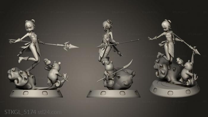 Figurines of girls (Jiangling, STKGL_5174) 3D models for cnc